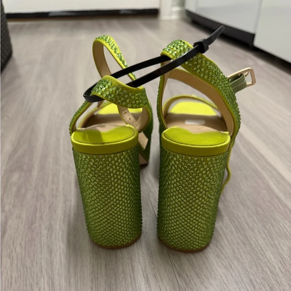 NWT Antonio Melani Babs Rhinestone Platform Heels Size 8 Lime Green